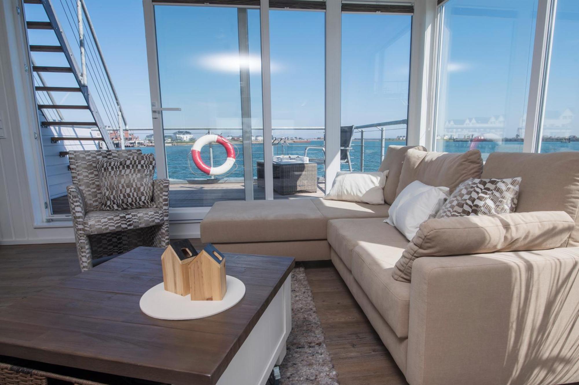 Schwimmendes Ferienhaus Antares One By Seeblick Ferien Oro, Rundum Wasser, Sauna Olpenitz Luaran gambar